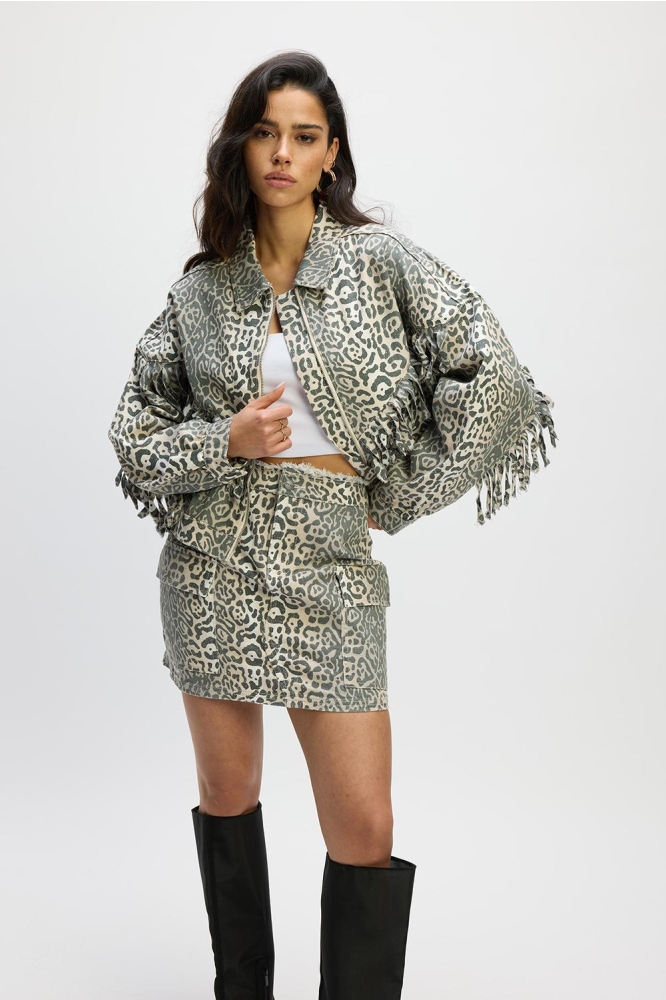 HAZEL WOVEN CARGO SKIRT R2502276594 850 LEOPARD